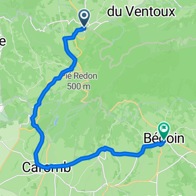 Rue du Capitaine Jallier, Malaucène nach Rue des Calignaires, Bédoin