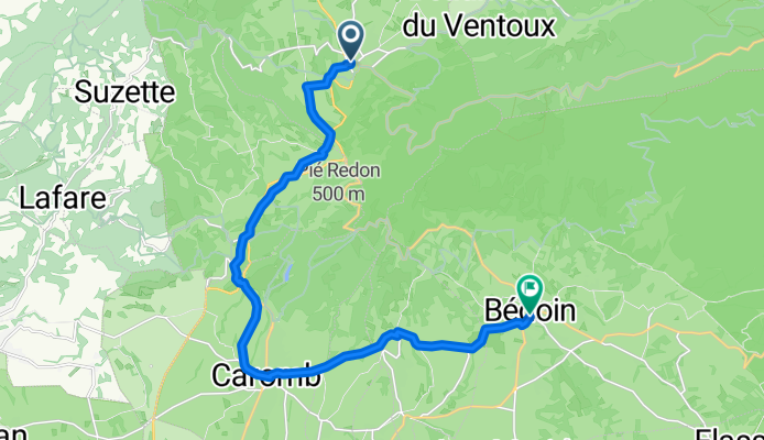 Rue du Capitaine Jallier, Malaucène nach Rue des Calignaires, Bédoin