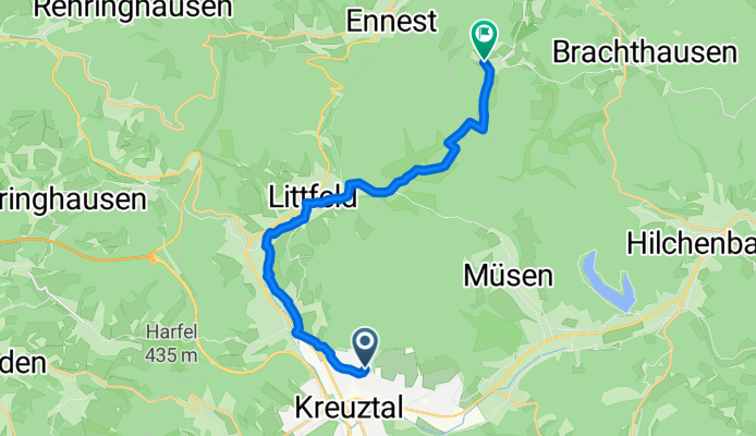 Ernsdorfstraße, Kreuztal nach Zur Weinspitze, Kirchhundem