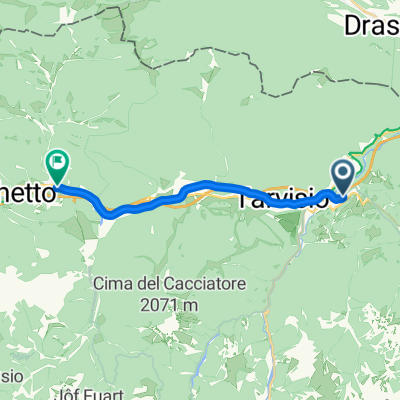 Route from TARVISIO BOSCOVERDE via Stefano Spizzo (stazione FS)