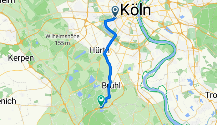 Lortzingplatz, Köln nach Berggeiststraße, Brühl