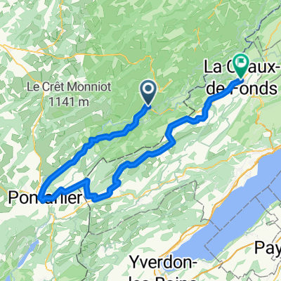 Route nach La Chaux-de-Fonds