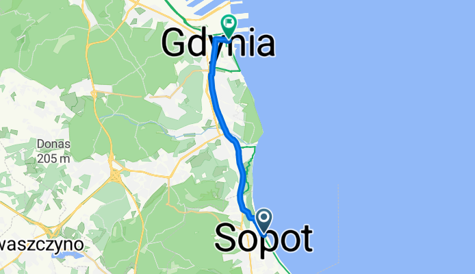 pl Zdrojowy, Sopot do al Jana Pawła II, Gdynia