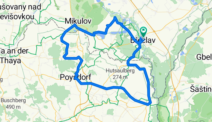 Route to Břeclav
