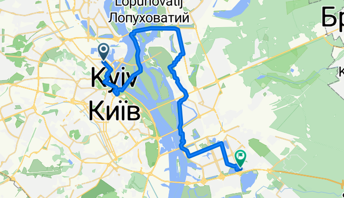 вул. Почайнинська to ст. м. Харківська