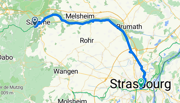 Rue du Haut-Barr, Saverne nach Rue de la 1ère Armée, Straßburg