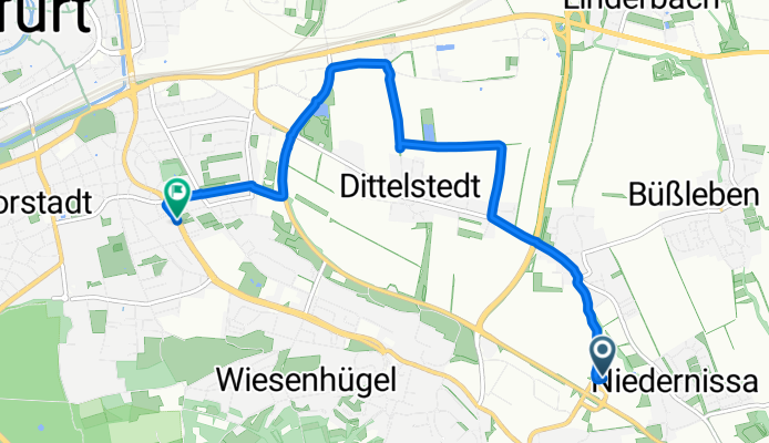 Am Urbicher Kreuz, Erfurt nach Am Schwemmbach, Erfurt