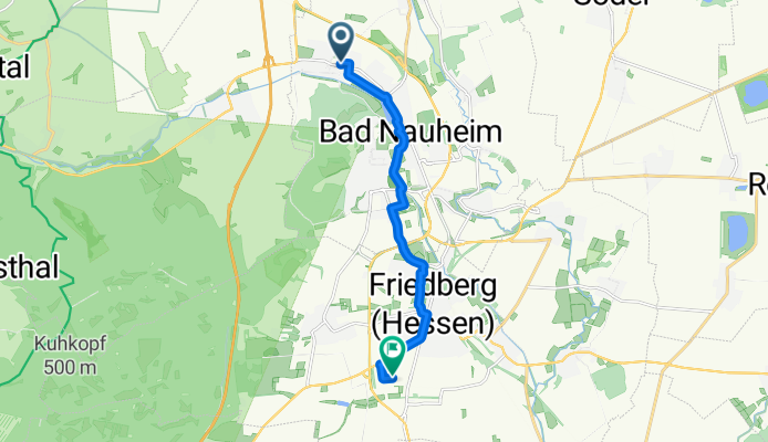 In den Nußgärten, Bad Nauheim nach Straßheimer Straße, Friedberg (Hessen)