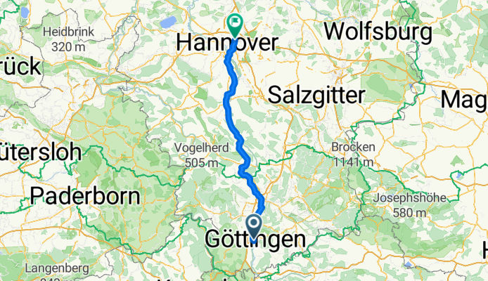 Bahnhofsplatz, Göttingen nach Koppelweg, Hannover