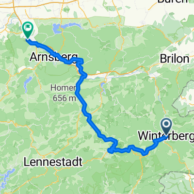 Winterberg, Winterberg nach Jahnallee, Arnsberg