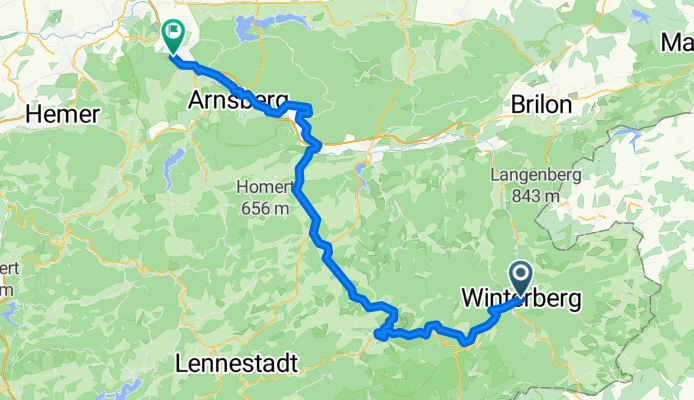 Winterberg, Winterberg nach Jahnallee, Arnsberg