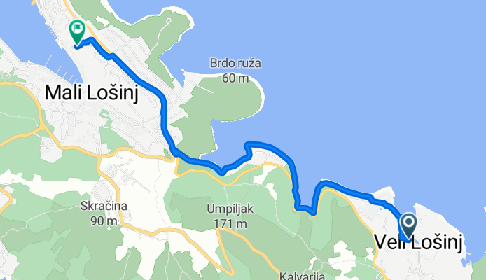 Obala Maršala Tita, Veli Lošinj to Otavija Ostromana, Mali Lošinj