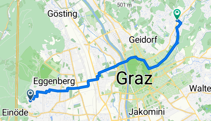 Hangweg, Graz nach Mariatroster Straße, Graz