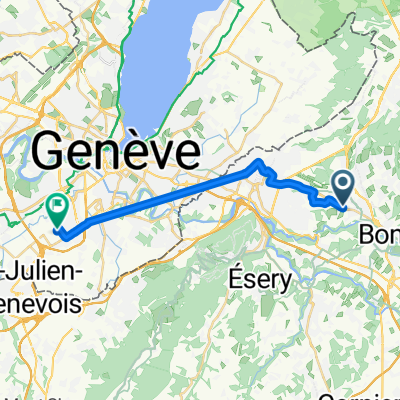 Chemin Lapraz, Cranves-Sales à Chemin du Pont-du-Centenaire, Plan-les-Ouates