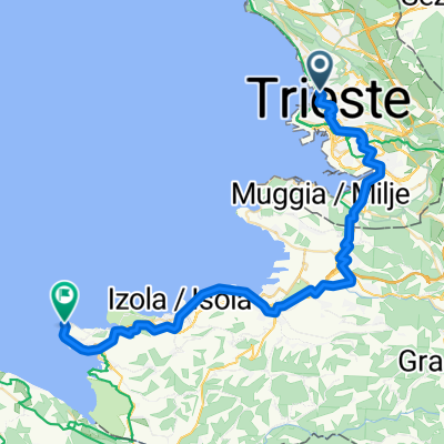 Route von Triest Piran