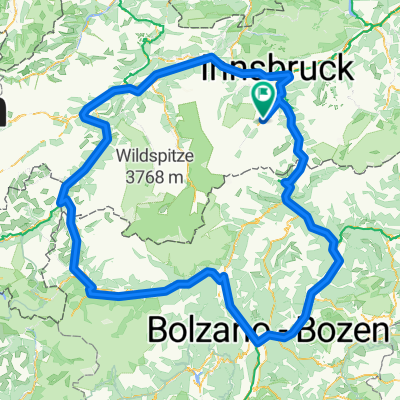 Fietsroute Kampl - Bozen - Kampl (410 km)