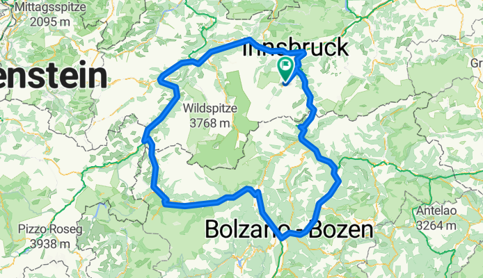 Fietsroute Kampl - Bozen - Kampl (410 km)