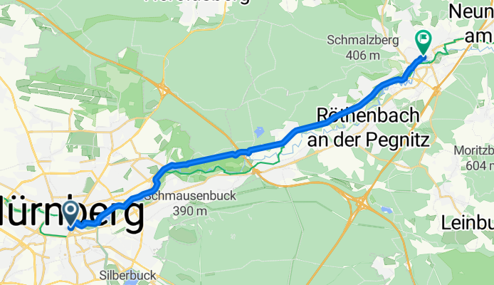 Von Nürnberg bis Lauf an der Pegnitz