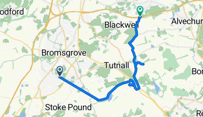 Route from Charford Road