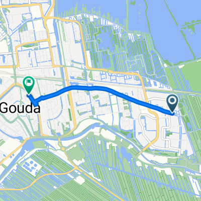 Watergangpolderplein, Gouda naar Kazernestraat, Gouda