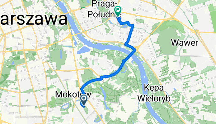 Sadyba, Warszawa do Poligonowa, Warszawa