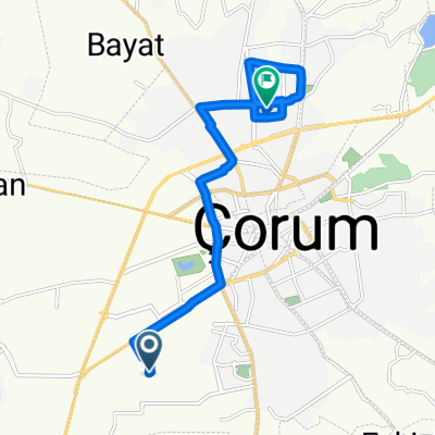 Çorum Ağız ve Diş Sağlığı İçi Yolu, Çorum Merkez to Alparslan Türkeş Cd., Çorum Merkez