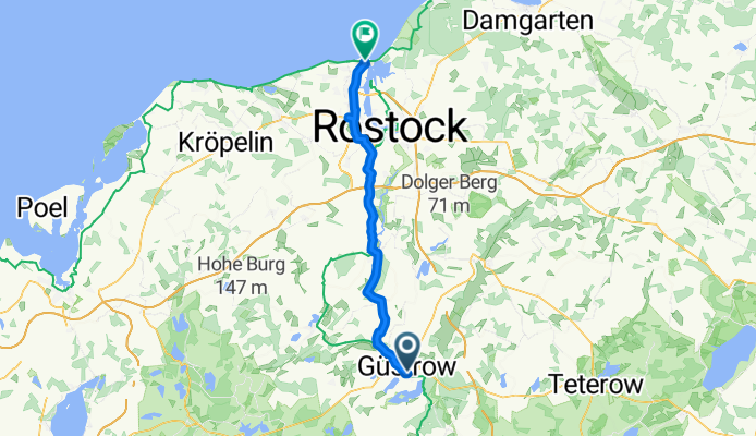 Neuwieder Weg, Güstrow nach Am Strom, Rostock