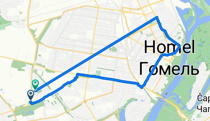 Сосновая улица, Гомель до Сосновая улица, Гомель