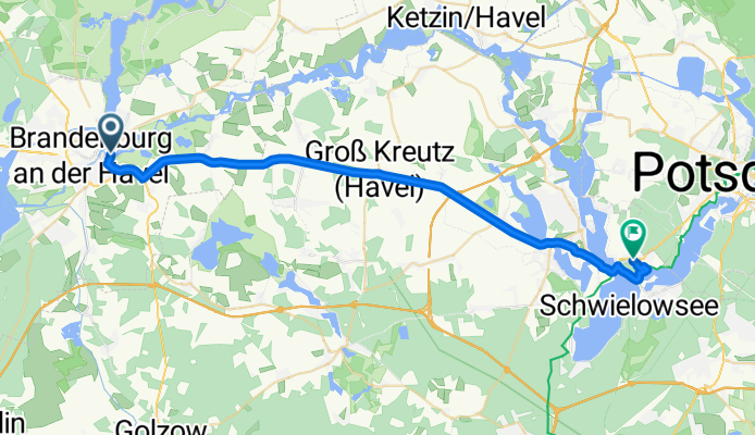 Burghof, Brandenburg an der Havel naar Hauffstraße, Schwielowsee