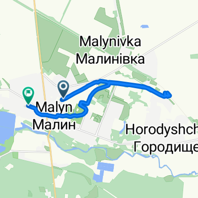 Володимирська вулиця, Малин to Кузьми Скрябіна провулок, Малин