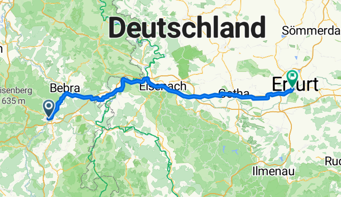 Bad Hersfeld - Erfurt  Variante Etappe 2
