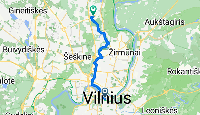 Gedimino pr., Vilnius to Ateities g., Vilnius