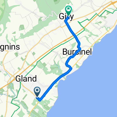 Avenue du Mont-Blanc, Gland à Rue des Creuses, Gilly