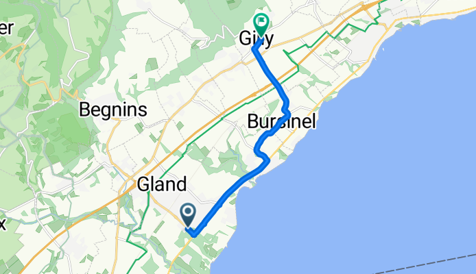 Avenue du Mont-Blanc, Gland à Rue des Creuses, Gilly