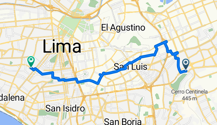 Departamento de Lima a Avenida Simón Bolivar, Lima