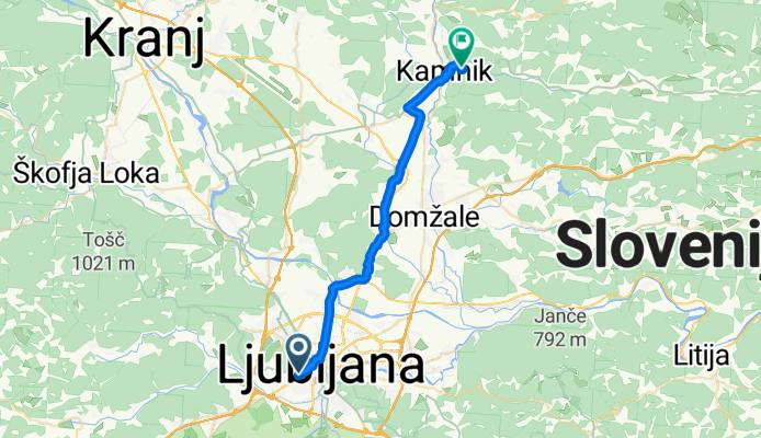 Postojnska ulica to Vrhpolje pri Kamniku