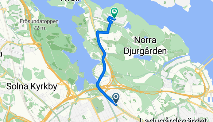 Valhallavägen, Stockholm to Forskarbacken, Stockholm