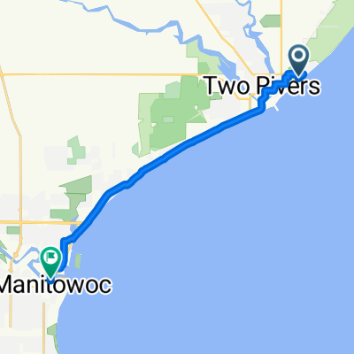 Zlatnik Dr, Two Rivers to Quay St, Manitowoc