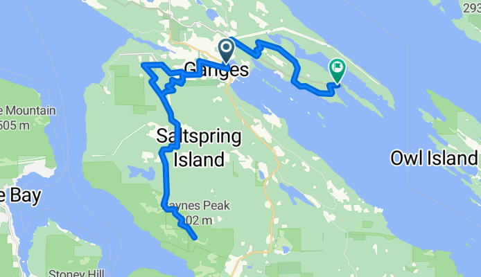 Route in Salt Spring Island