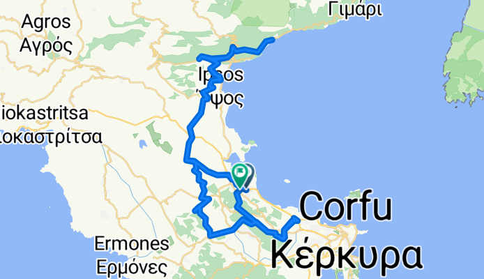 Kontokali e-bike loop ~45 km (road-aware) - Kontokali e-bike loop