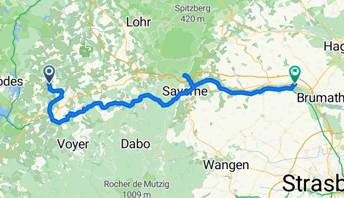 Von Couvent St Ulrich bei Dolving über Zabern, St  Johann bei Zabern bis Mommenheim Bhf