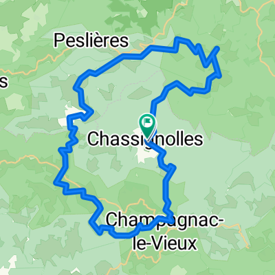 Route vanuit Chassignolles, 41 km