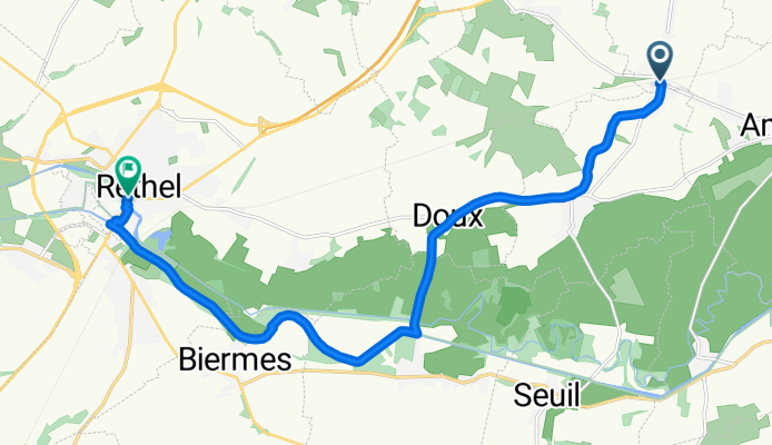 Place de la Gare, Lucquy nach Place de la République, Rethel