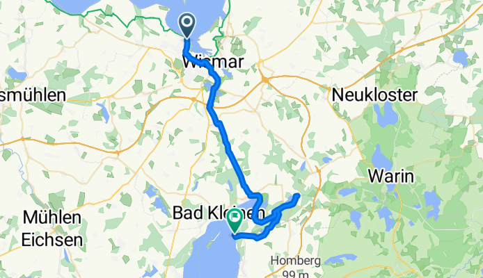 1.Etappe Warnow, Wismar nach Hotel Seewisch