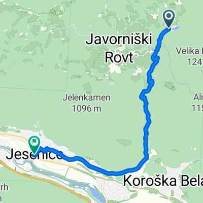 Javorniški Rovt, Jesenice nach Fužinska cesta, Jesenice