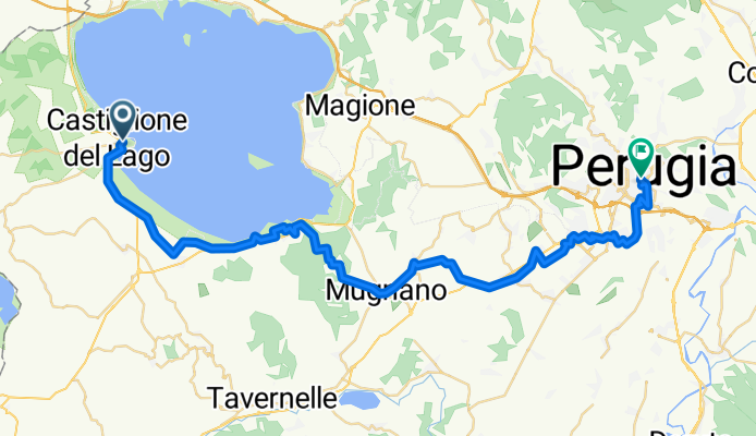 Via Vittorio Emanuele, Castiglione del Lago a Via San Giacomo, Perugia