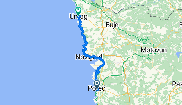Route zu San Valentino Palace, Umag city center