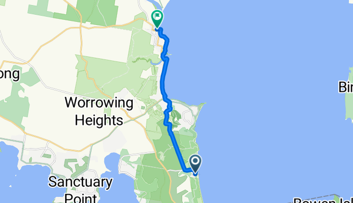 Bayview Ave, Hyams Beach to Owen St, Huskisson