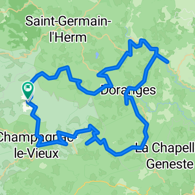 Route vanuit Auberge de Chassignolles