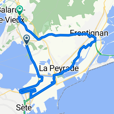 Route de Sète, Balaruc-les-Bains à Chemin des Charbonnières, Balaruc-le-Vieux